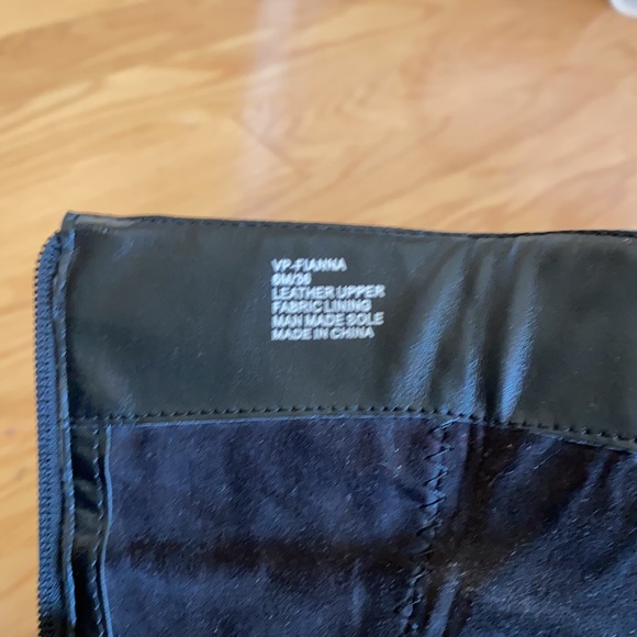 Vince Camuto black quilted leather riding boots 6 - Picture 10 of 12